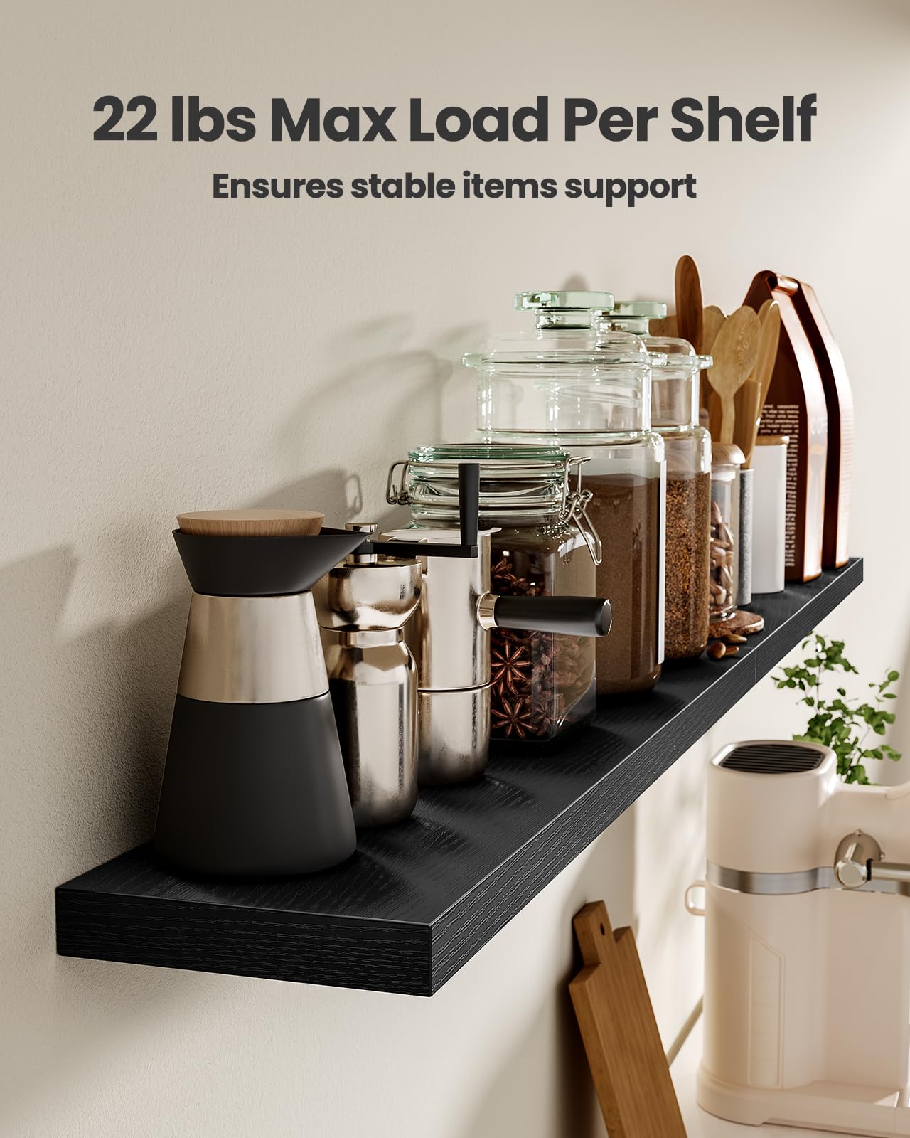 AMADA wall shelves in kitchen organization for spices and tools
