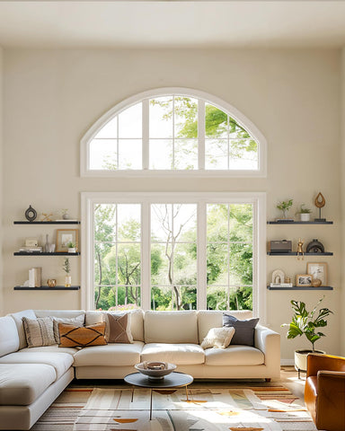 AMADA wall shelves in living room for organized, stylish storage