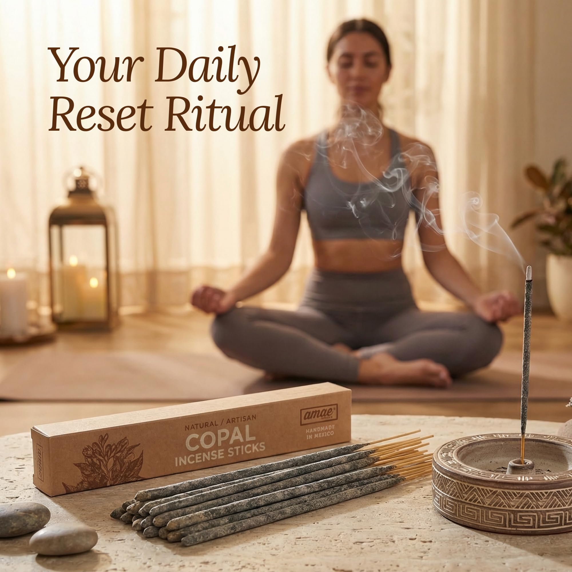 amae INCENSE Copal handmade sticks Mexico — artisanal craftsmanship in every bundle.