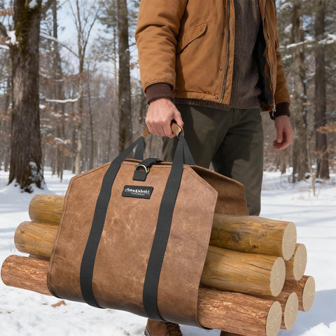 AMAGABELI GARDEN & HOME durable waxed canvas is easy to clean after fireplace use.