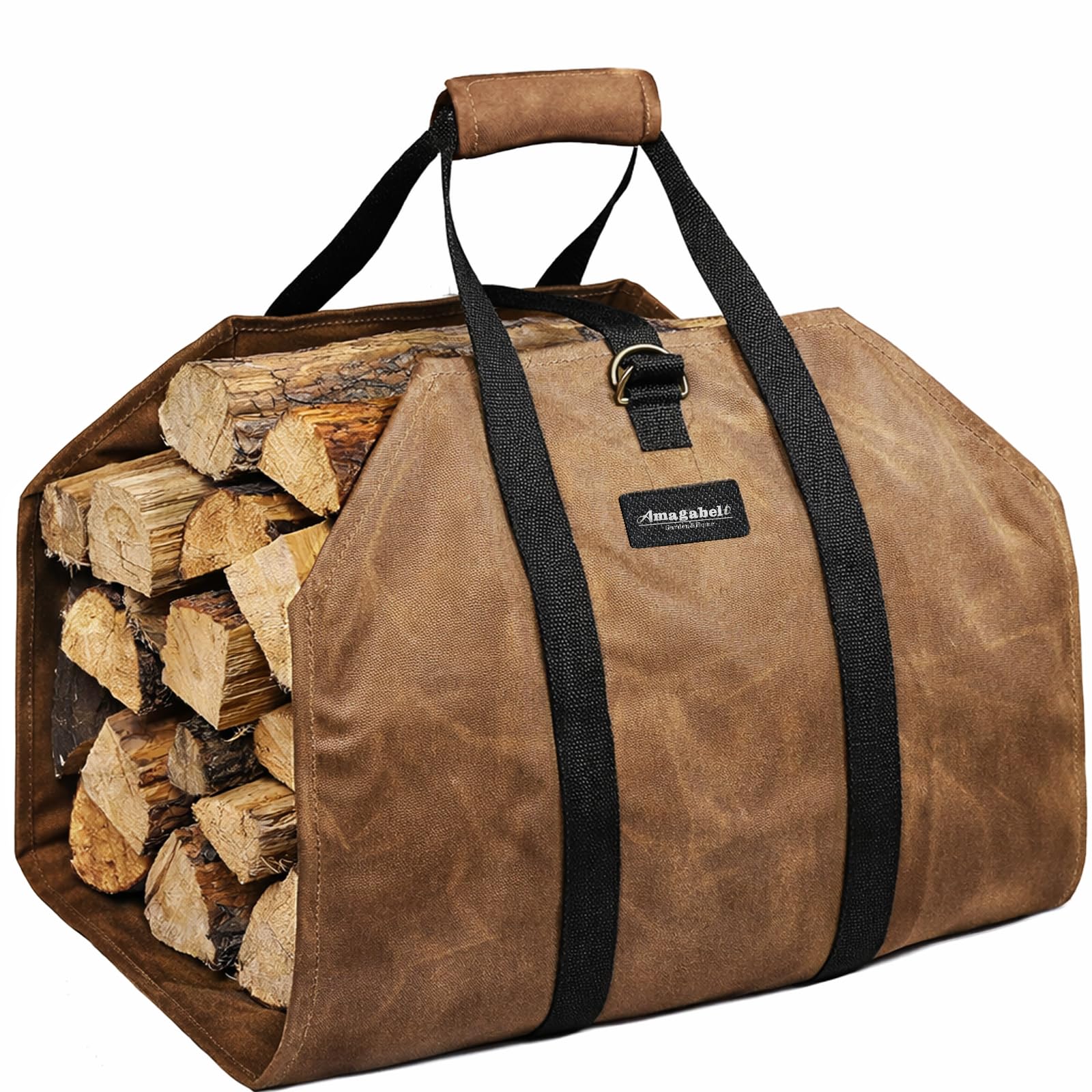 AMAGABELI GARDEN & HOME firewood carrier with large-capacity design for transporting substantial log loads.