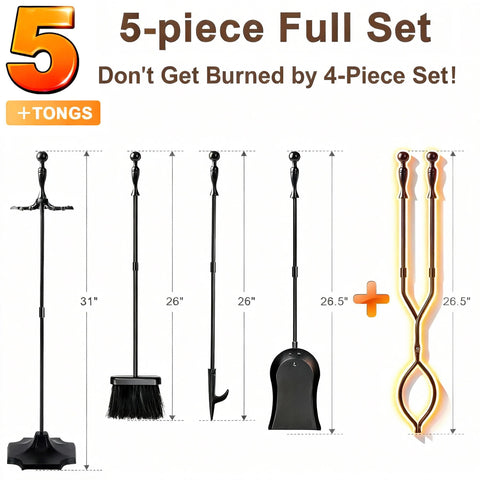AMAGABELI brass-handle tongs for safe wood placement and easy gripping.