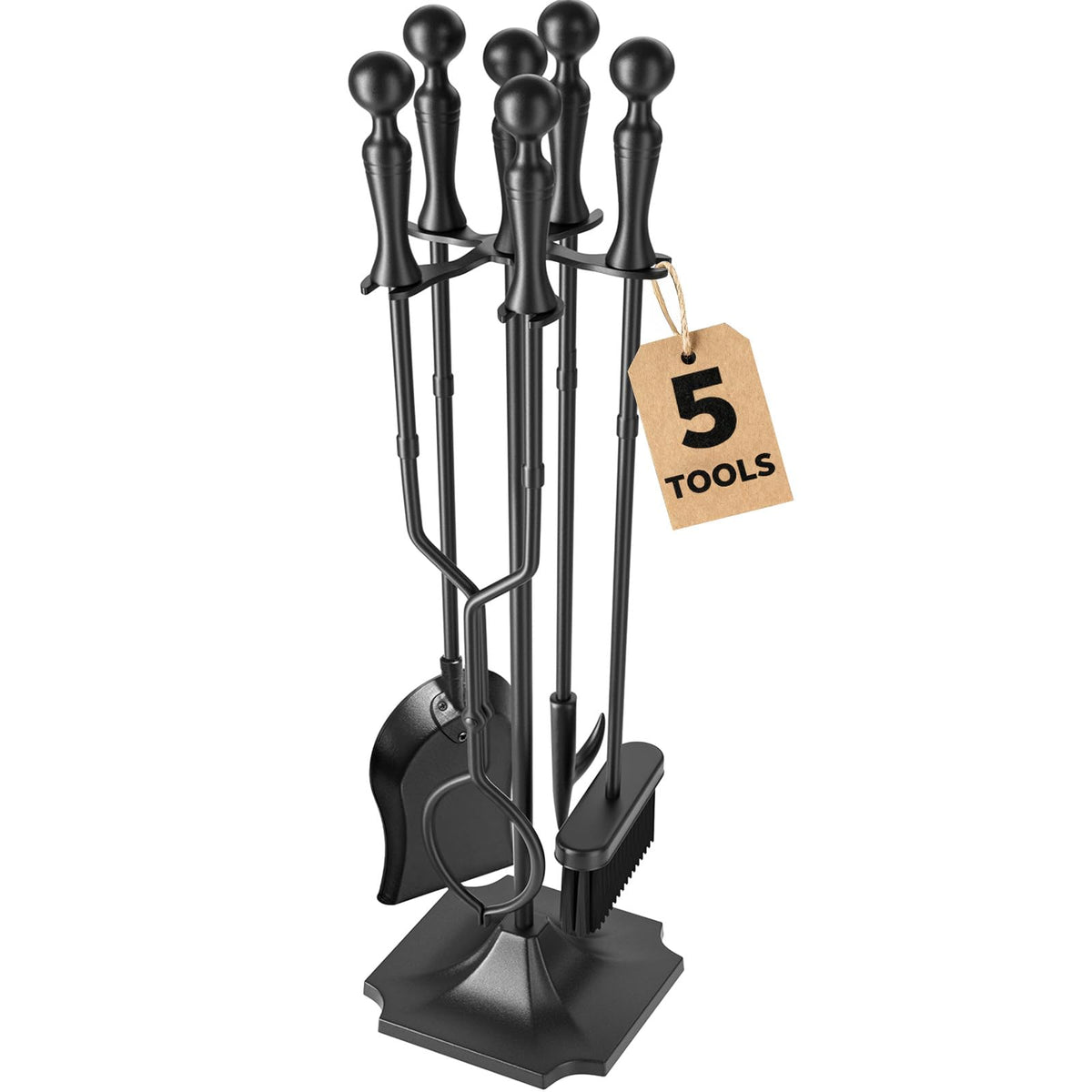 AMAGABELI Garden & Home fireplace tools stand keeps tools organized and ready for use.