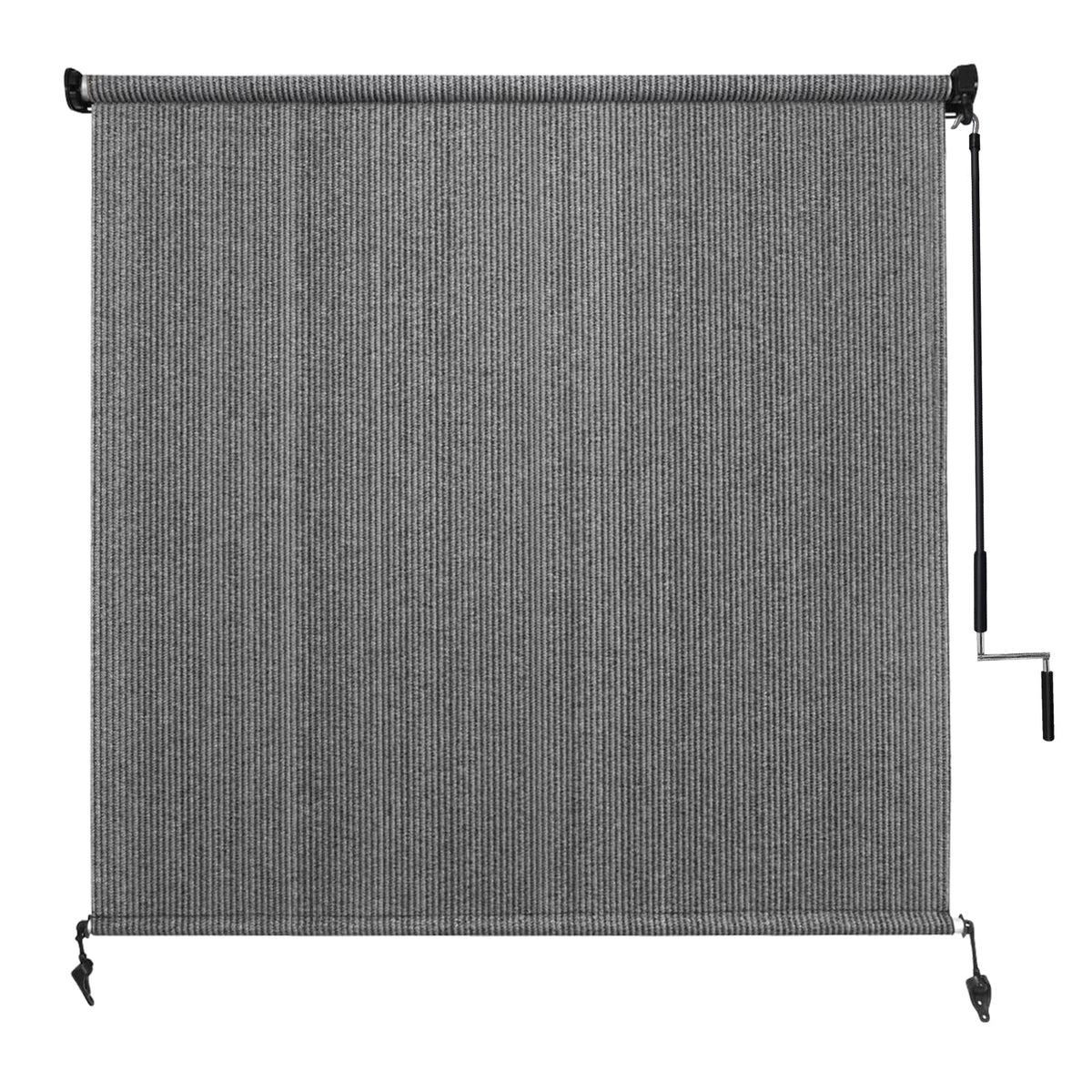 Amagenix outdoor roller shade front view showing privacy and UV protection