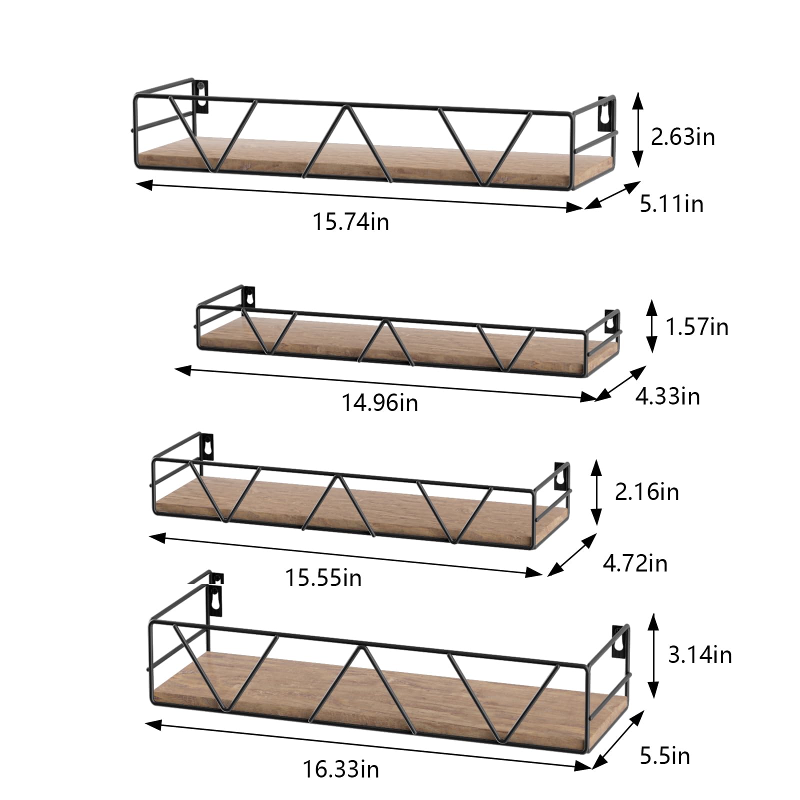 Amaoot brown waterproof shelves suited for bathroom and kitchen use.