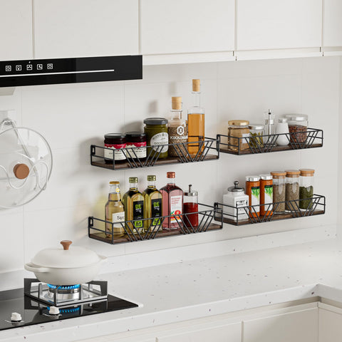 Amaoot bathroom shelves feature water-resistant hardware for above-sink storage