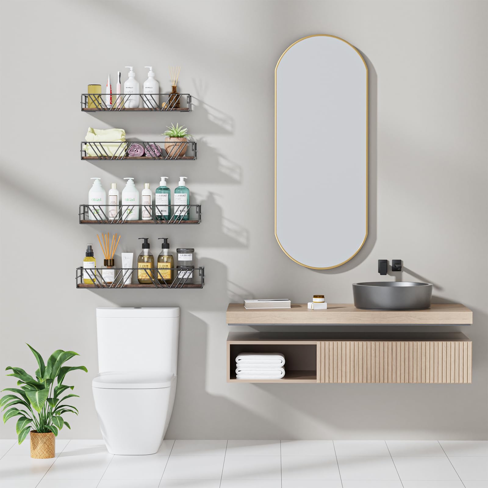 Amaoot living room display shelves ideal for plants, photos, and decor