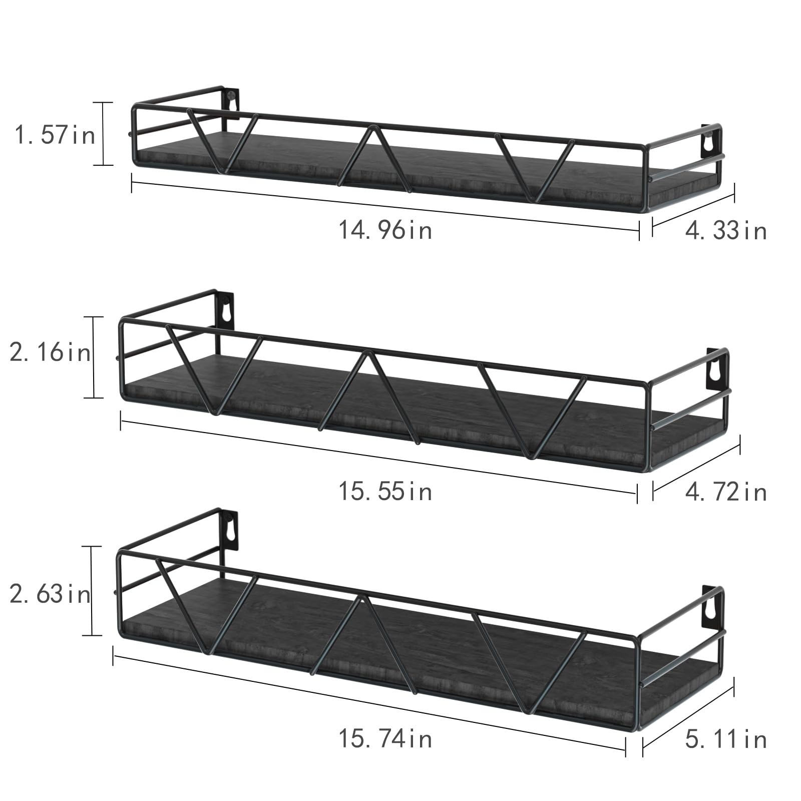 Amaoot living room display using three shelves to organize decor.