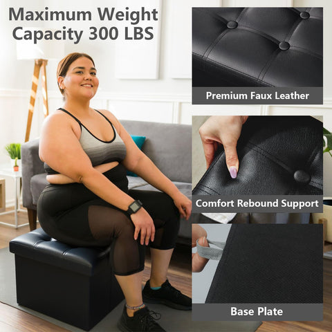AmasSmile foldable ottoman is easy to unfold and store away.