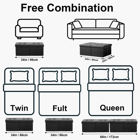 AmasSmile ottoman with lid open reveals blanket storage inside.
