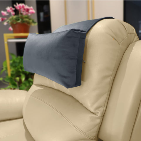 AmazeCov adjustable headrest on a recliner provides customizable neck support.