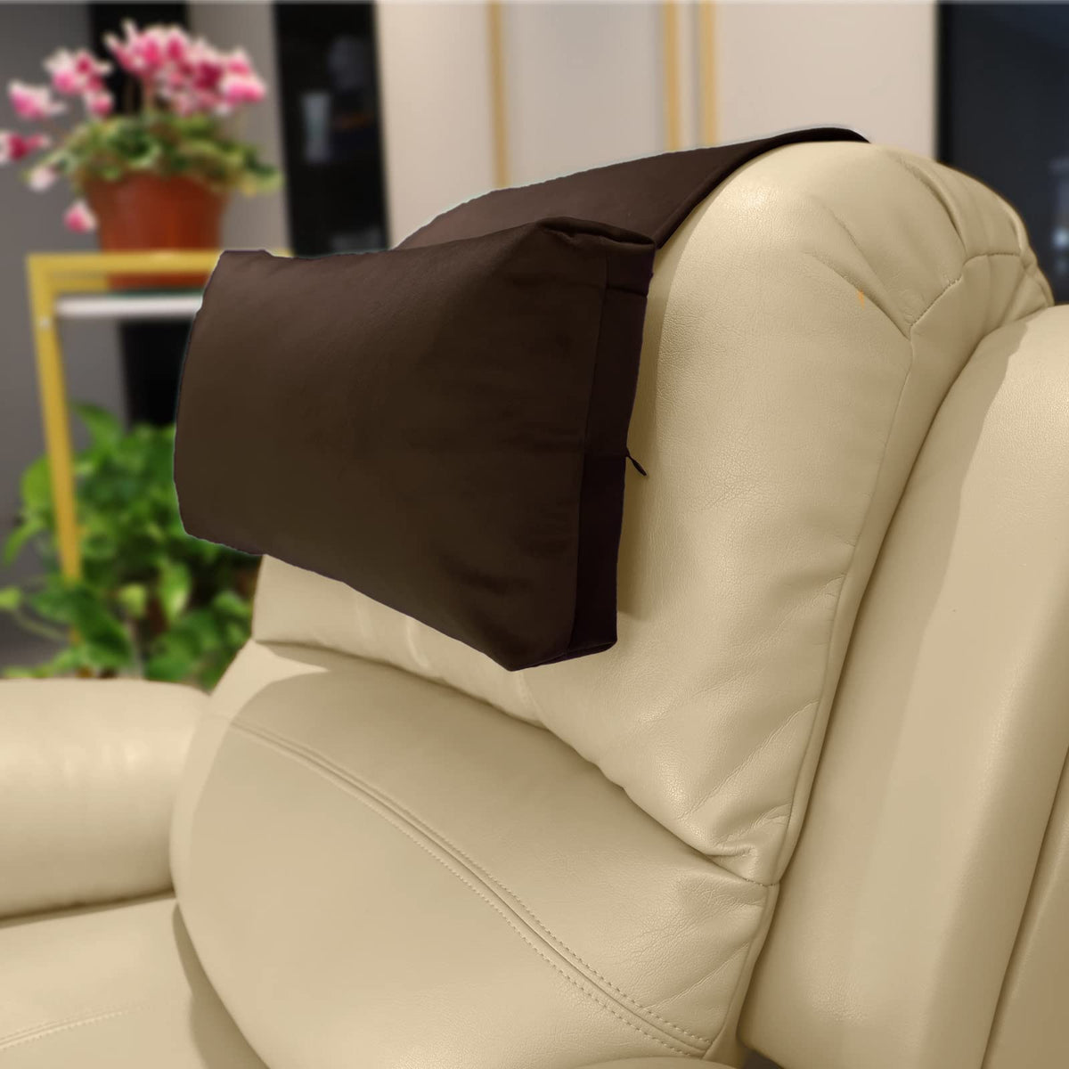 AmazeCov headrest pillow with pearl cotton fill offering plush neck support.