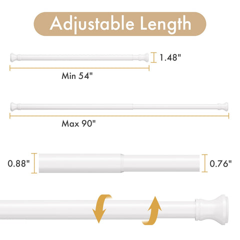 Amazer shower rod with detachable end simplifies curtain hook pairing.