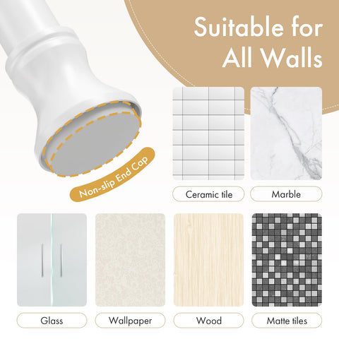 Amazer rod with rust-resistant finish for long-lasting bathroom use.