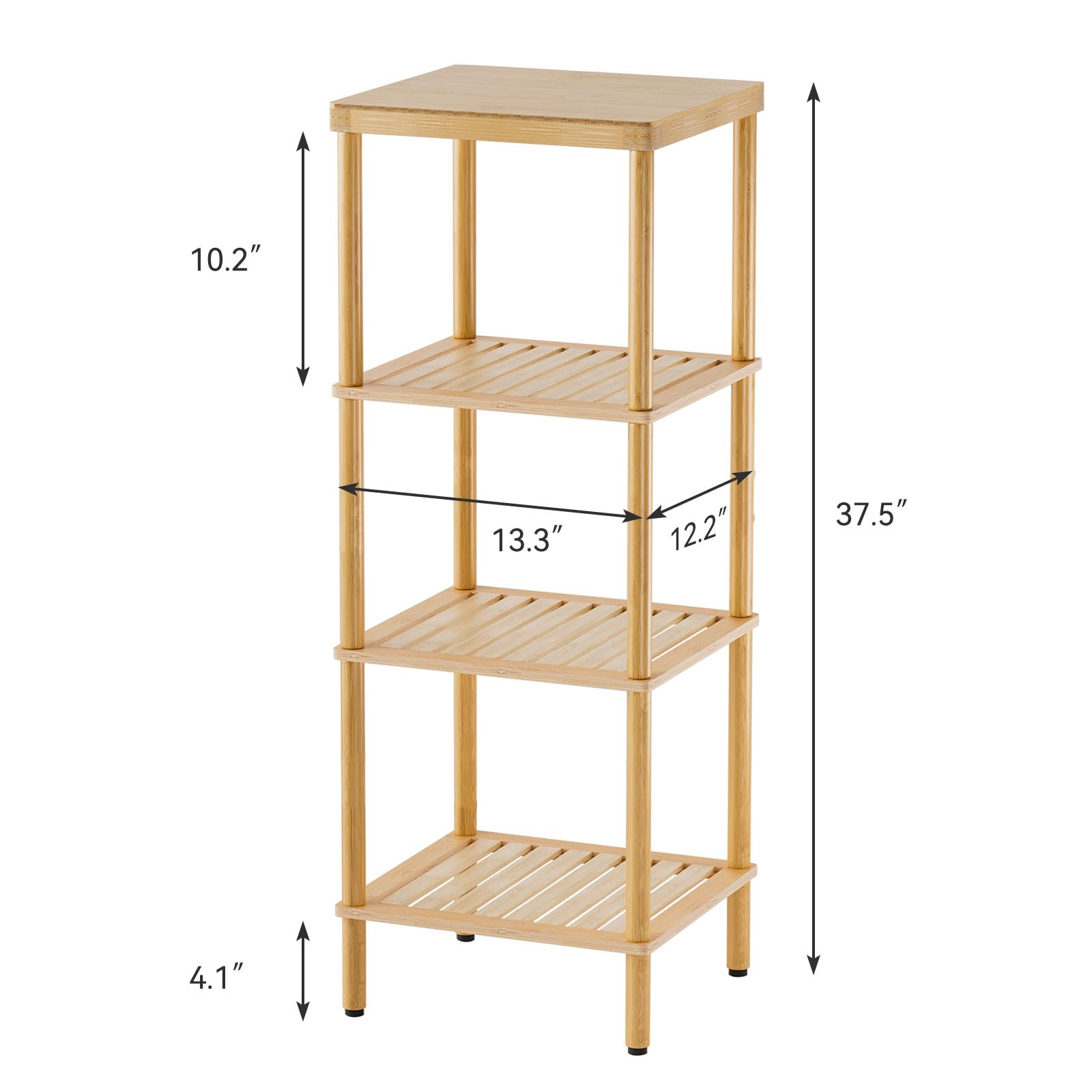 AmazerBath bamboo shelf compact footprint fit for tight spaces