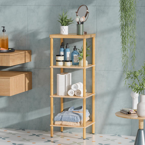 AmazerBath bamboo shelf with round wood design blending with decor
