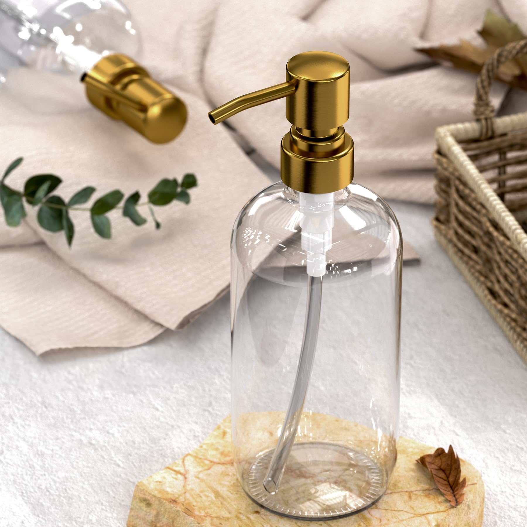 AmazerBath bathroom glass dispenser adds elegant decor and practicality
