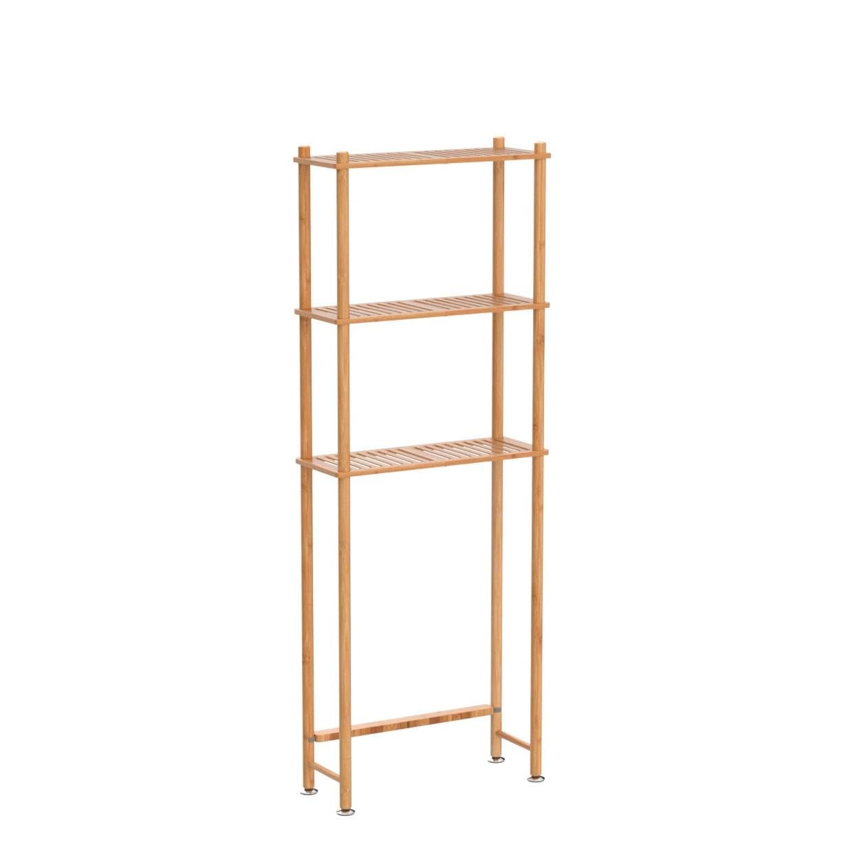 AmazerBath-bathroom-storage-shelf-full-setup provides easy access to essentials above the toilet.