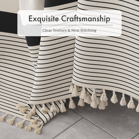 AmazerBath black striped design complements modern farmhouse baths