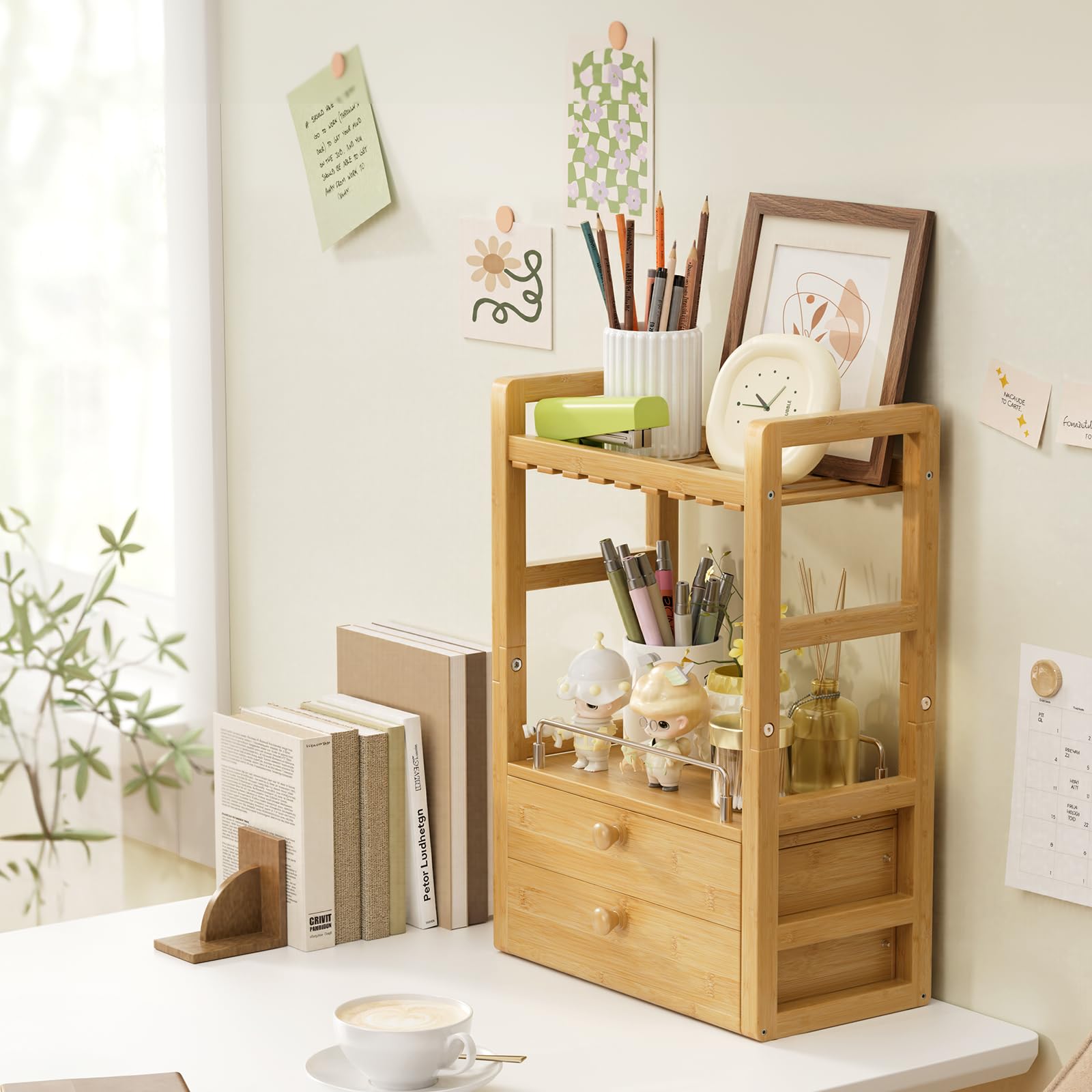 AmazerBath easy-assembly storage keeps desk and counter tidy quickly.