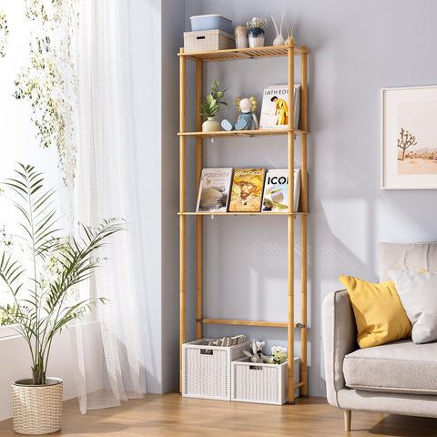 AmazerBath-eco-friendly-bamboo-finish complements natural-toned bathrooms and shelves towels and decor.