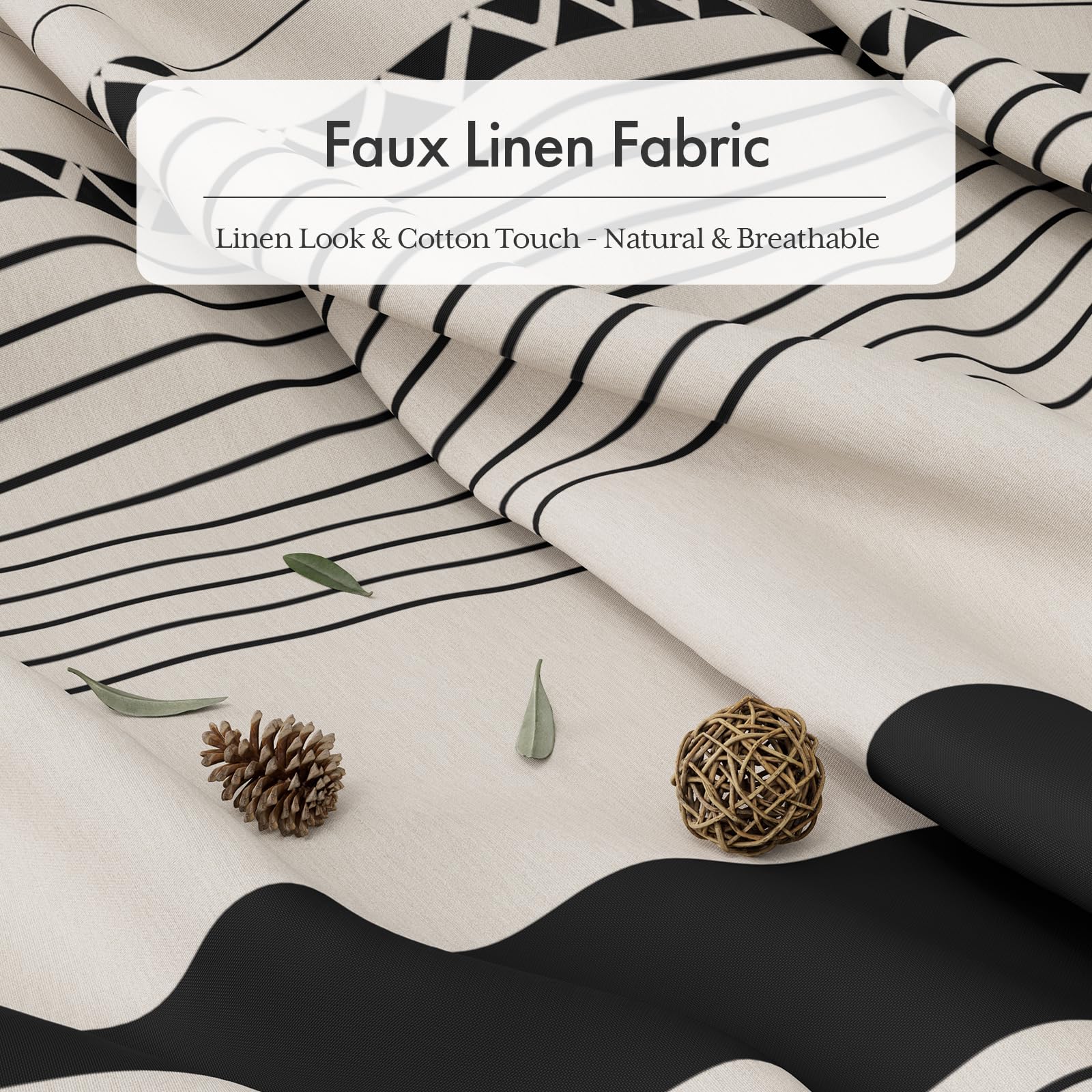 AmazerBath faux linen look curtain for upscale style with easy care