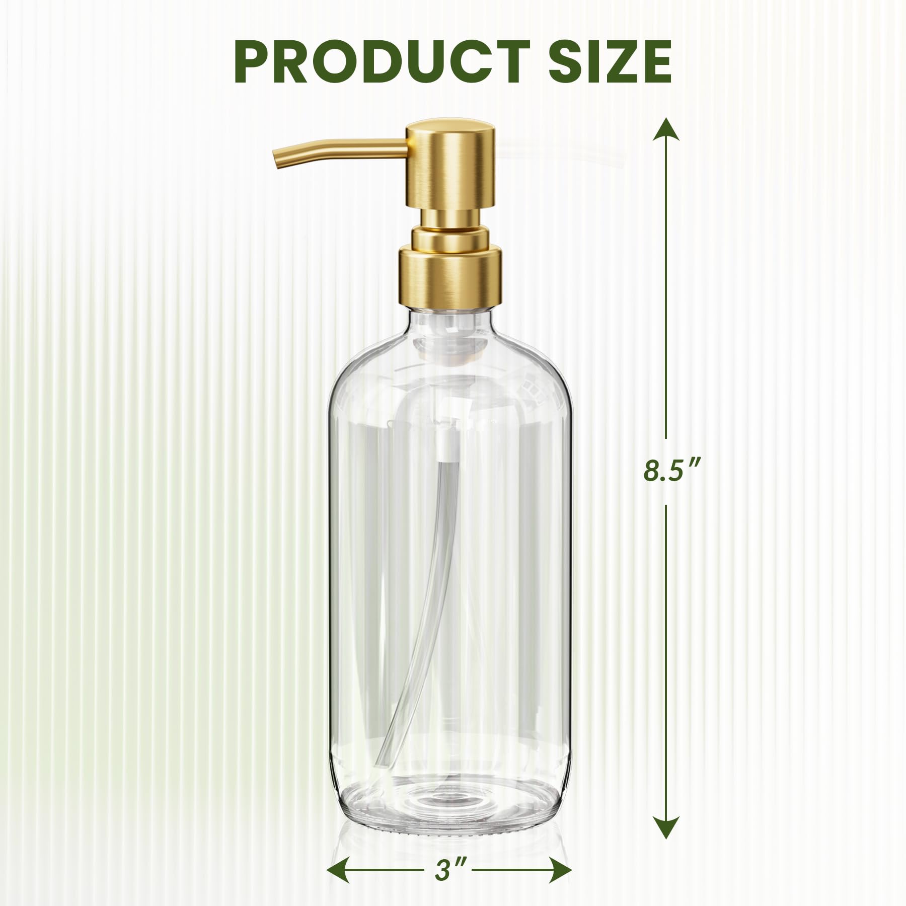 AmazerBath kitchen dispenser with clear 17oz bottle for refills