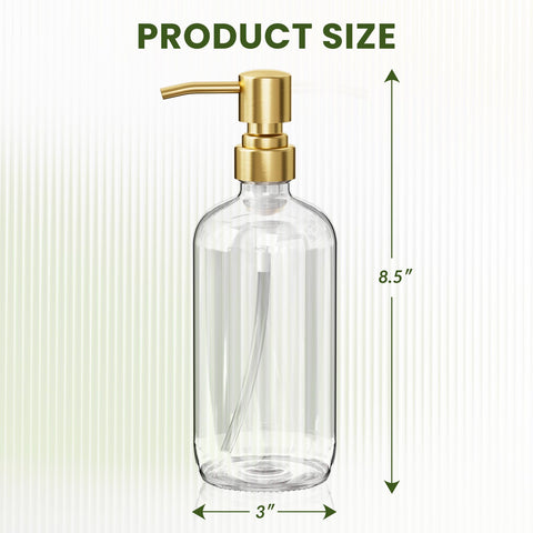 AmazerBath kitchen dispenser with clear 17oz bottle for refills