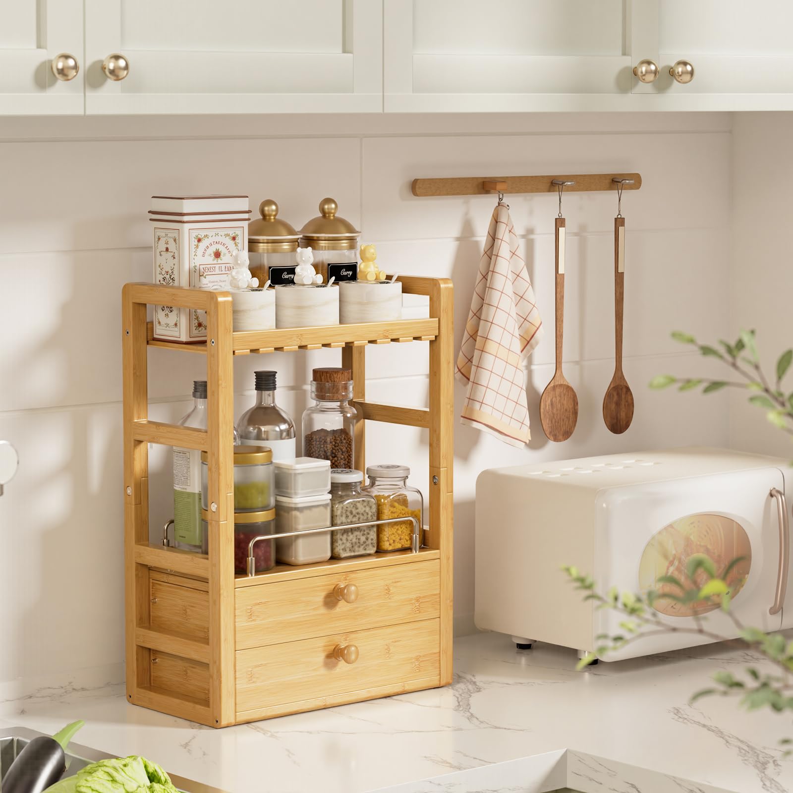 AmazerBath makeup and skincare setup becomes organized and accessible.