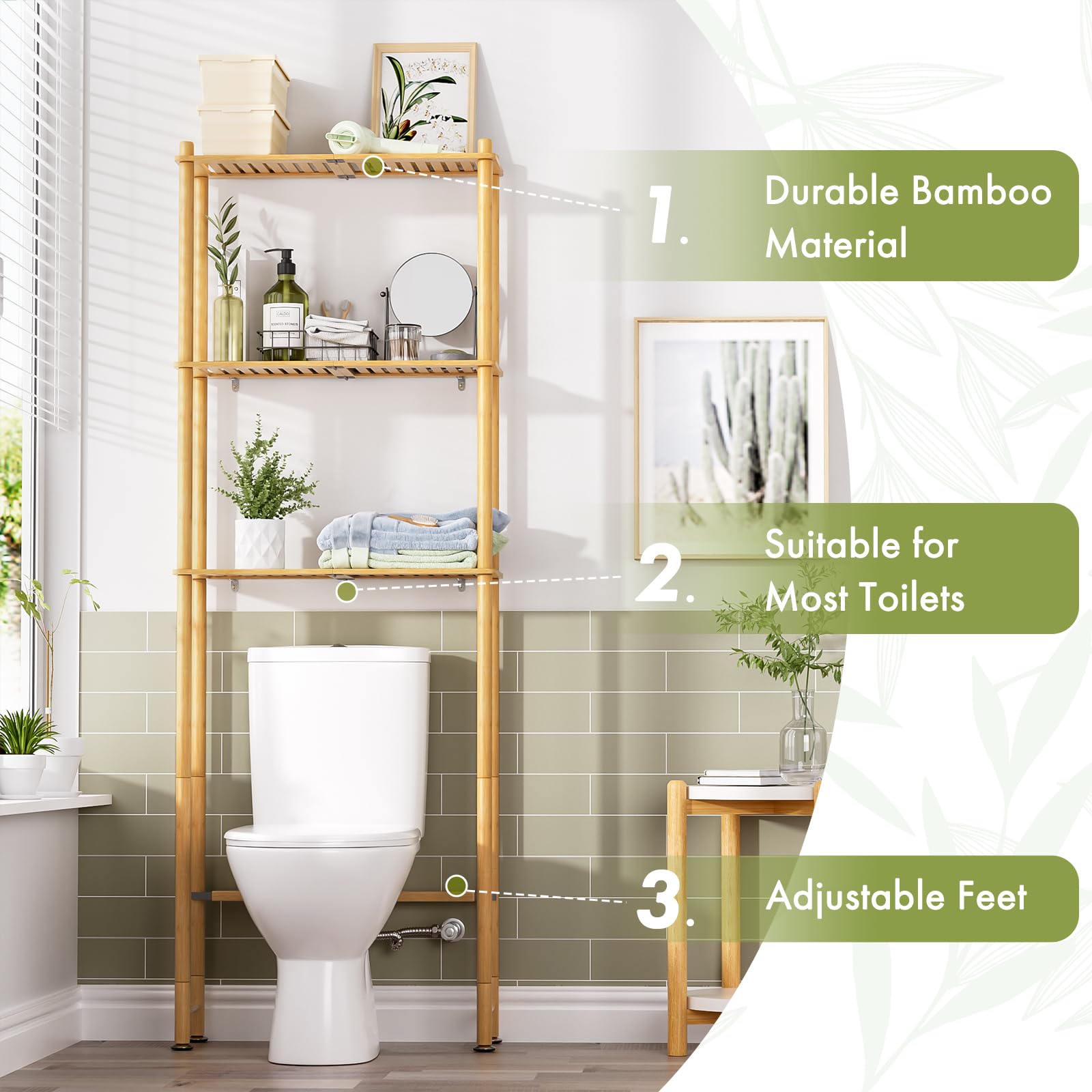 AmazerBath-over-the-toilet-rack-on-toilet demonstrates space-saving design for small bathrooms.