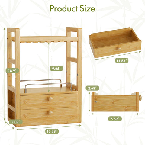 AmazerBath pull-out organizer drawer for easy access to cosmetics and skincare.