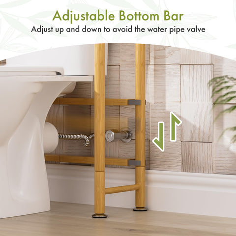 AmazerBath-toilet-shelf-70-inch-tall fits most toilets and expands usable bathroom space.