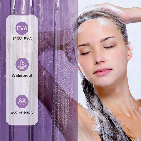 AmazerBath weighted bottom stones keep the curtain in place during showers.