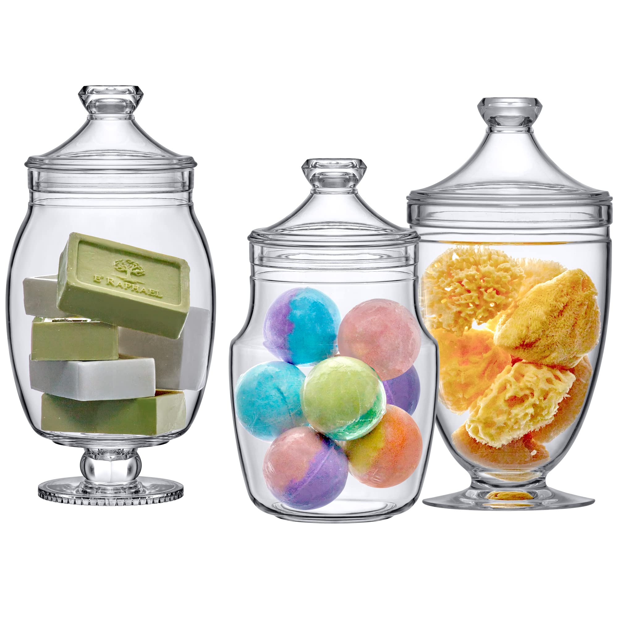 Amazing Abby Keep crystal clear acrylic jar enhances modern decor display.
