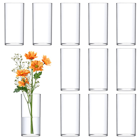 Amazing Abby Viola Piccolo vase clear 6in front view for elegant wedding centerpieces.
