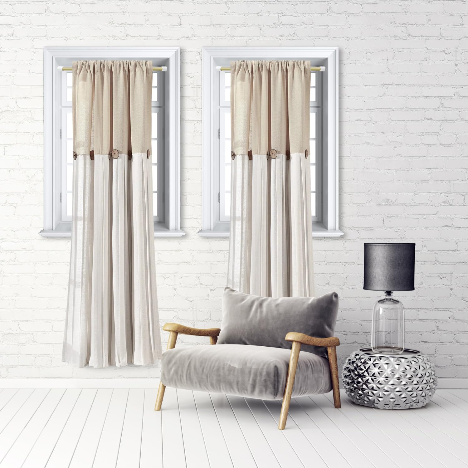 Amazing Drapery Hardware 7/16-inch brass rod holds lightweight curtains securely.