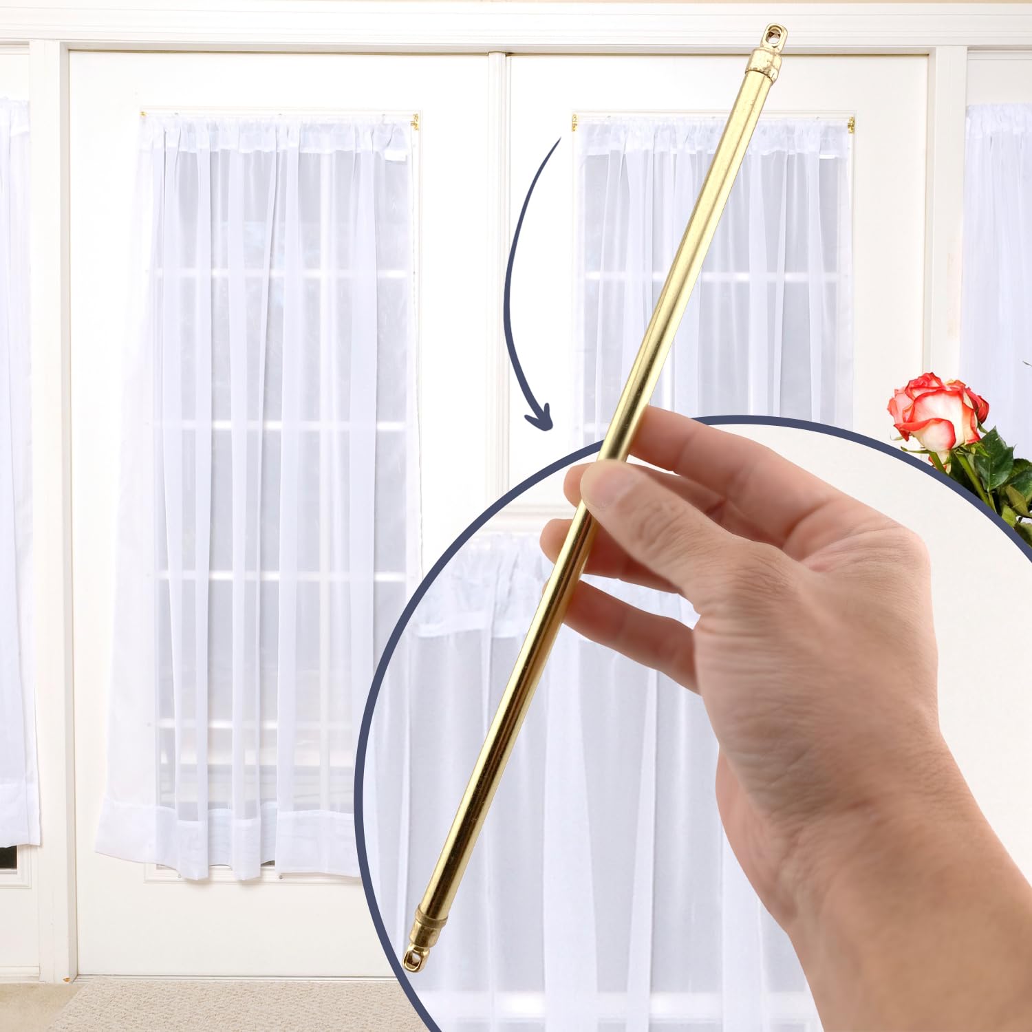 Amazing Drapery Hardware brass finish blends with any decor in living spaces