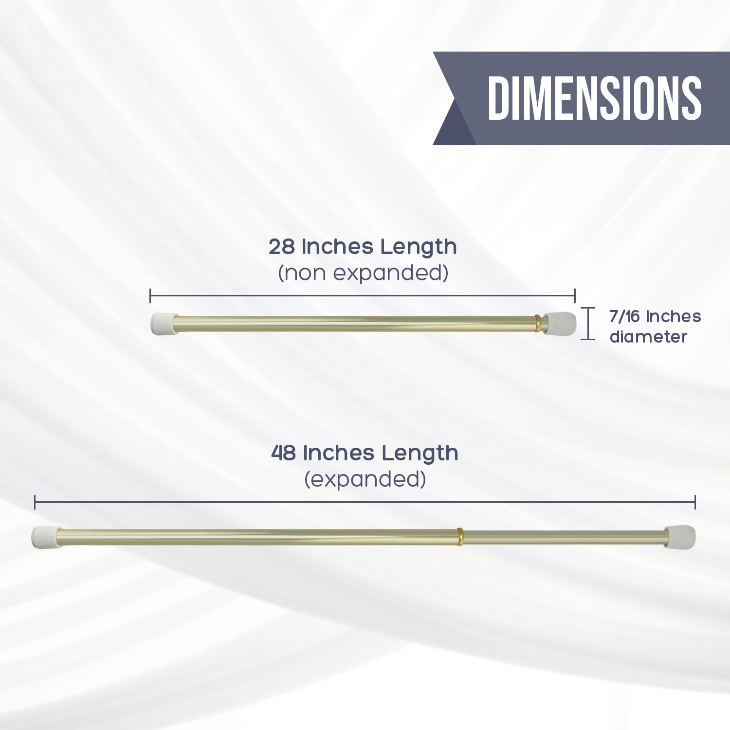 Amazing Drapery Hardware brass finish rod ideal for sheer panels and light décor.