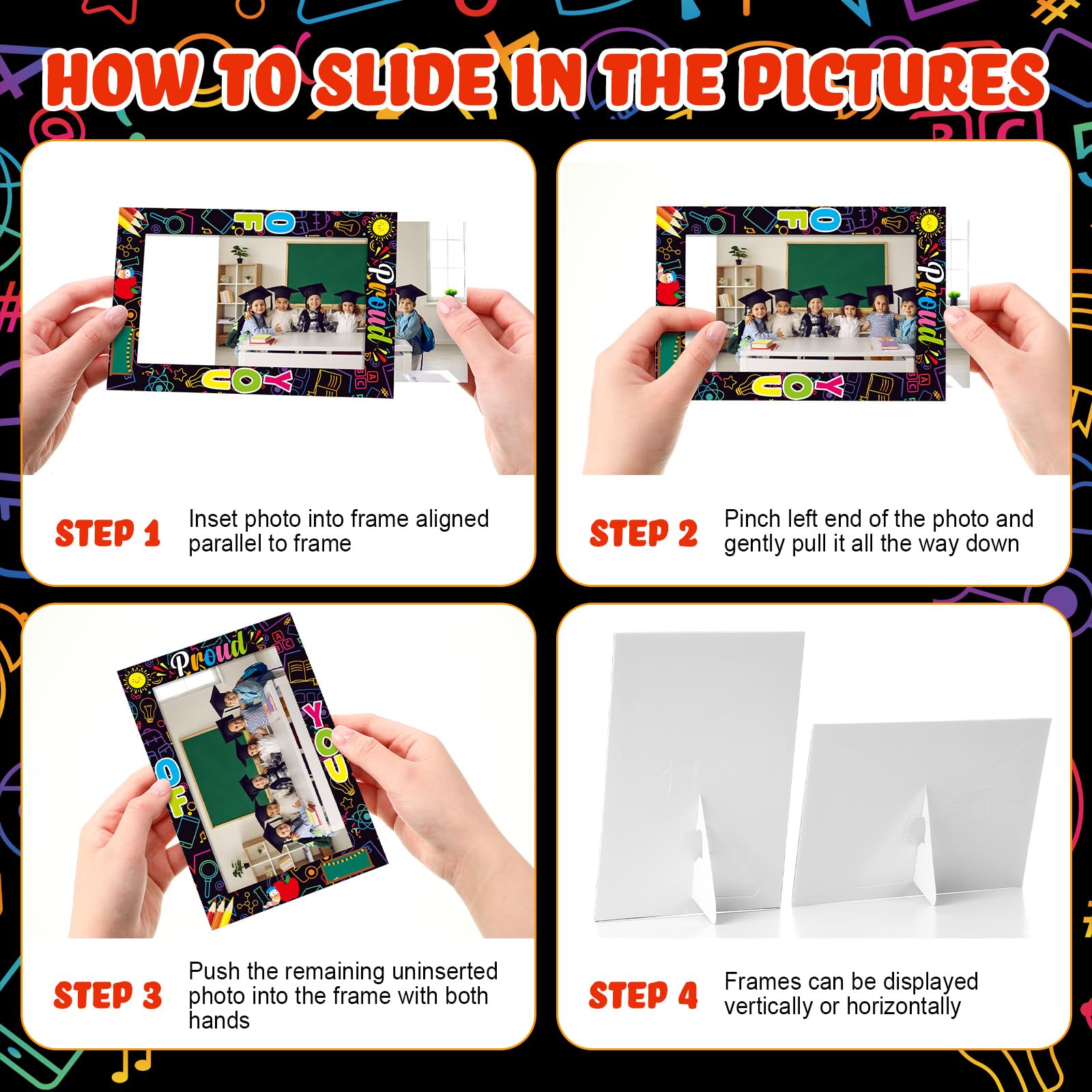 AmazingSpark frames include a built-in easel and hanging options for flexible display.