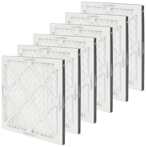 Amazon Basics filter media close-up shows electrostatic fibers attracting fine particles