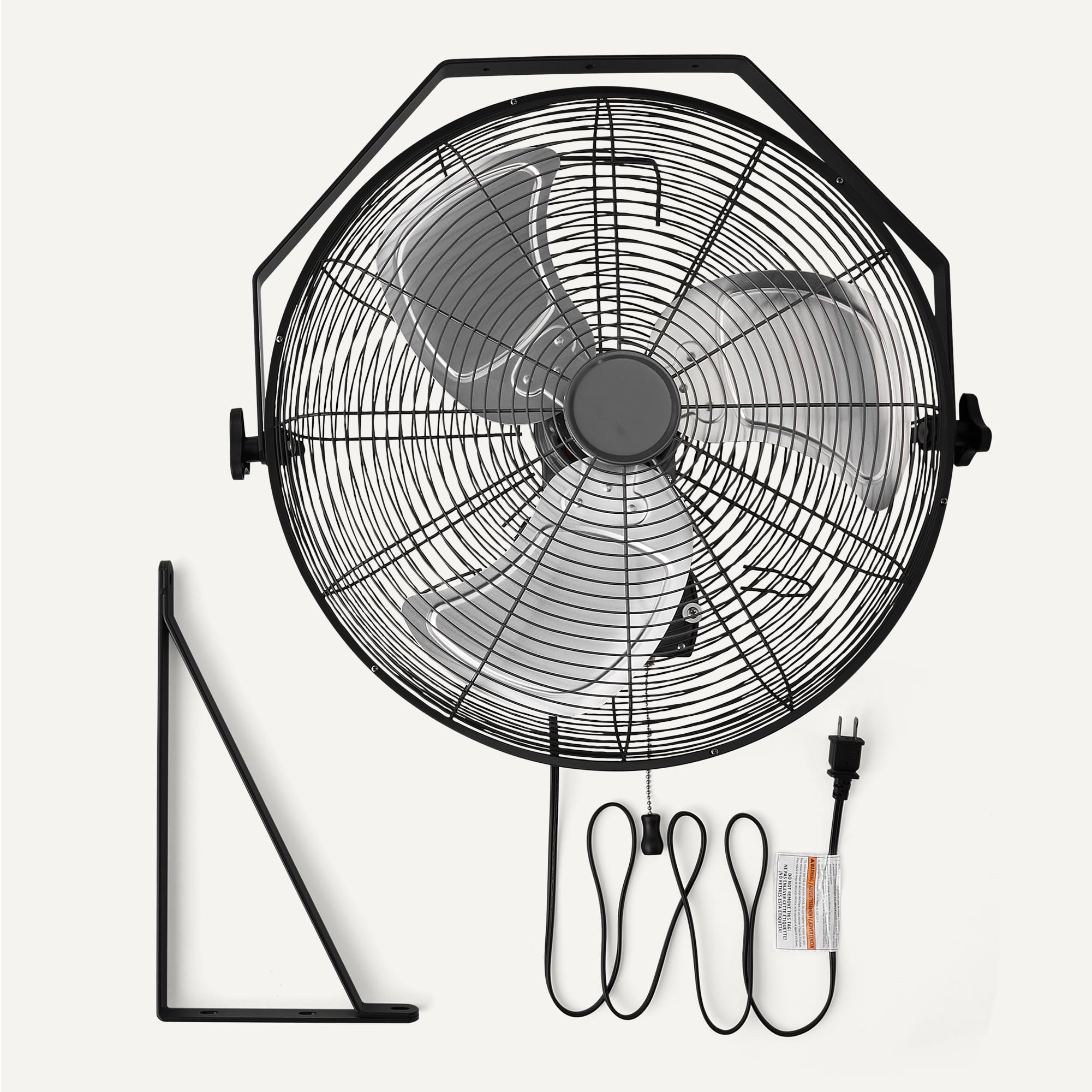 Amazon Basics 18-inch wall fan mounting bracket enables flexible installation options.