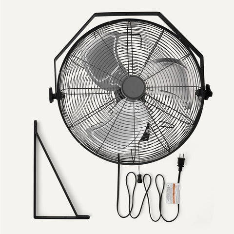 Amazon Basics 18-inch wall fan mounting bracket enables flexible installation options.