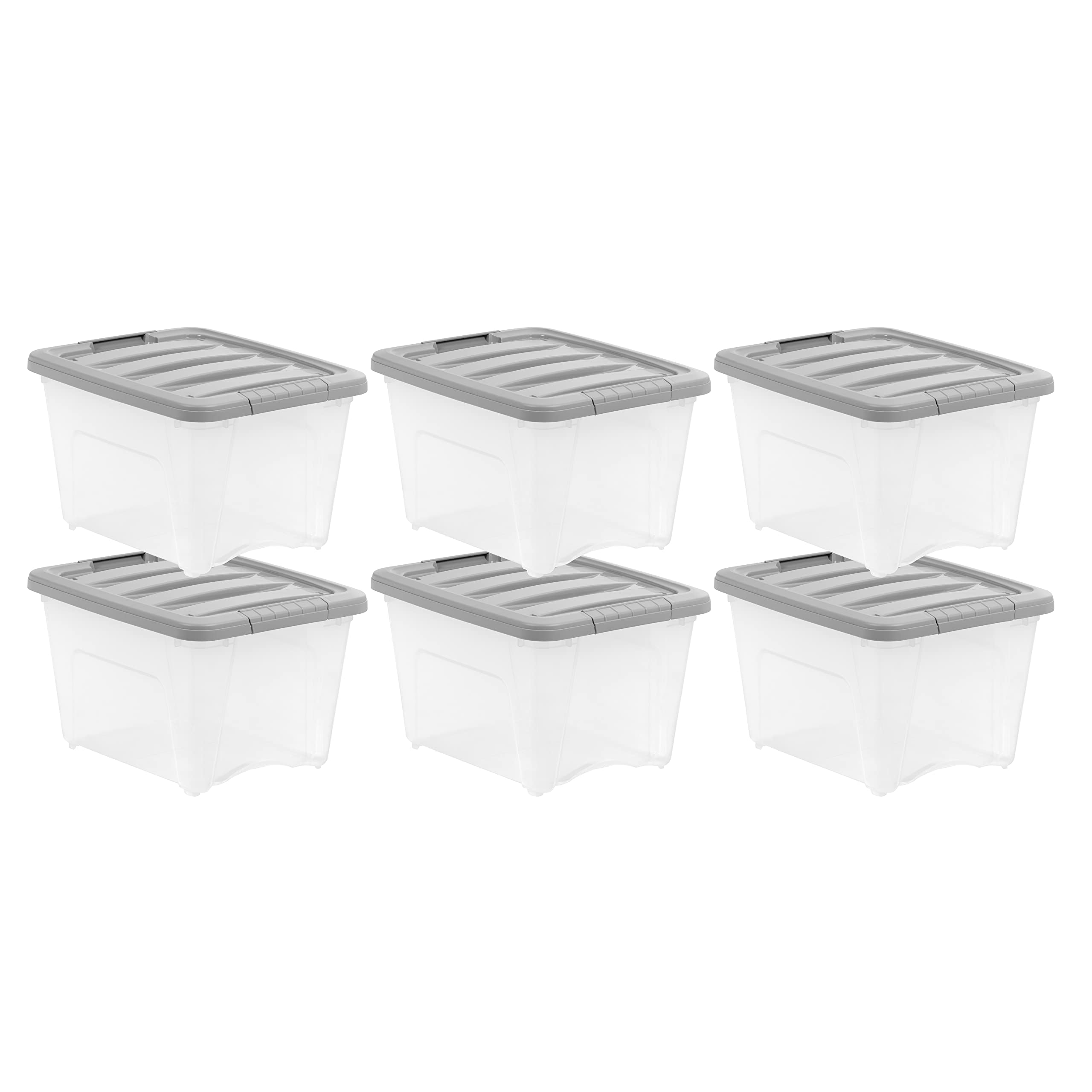 Amazon Basics 19-quart stackable bin with lid for organized storage