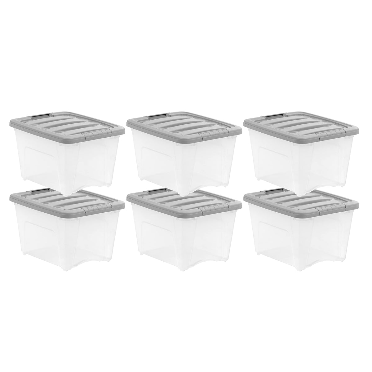 Amazon Basics 19-quart stackable bin with lid for organized storage