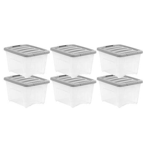 Amazon Basics 19-quart stackable bin with lid for organized storage