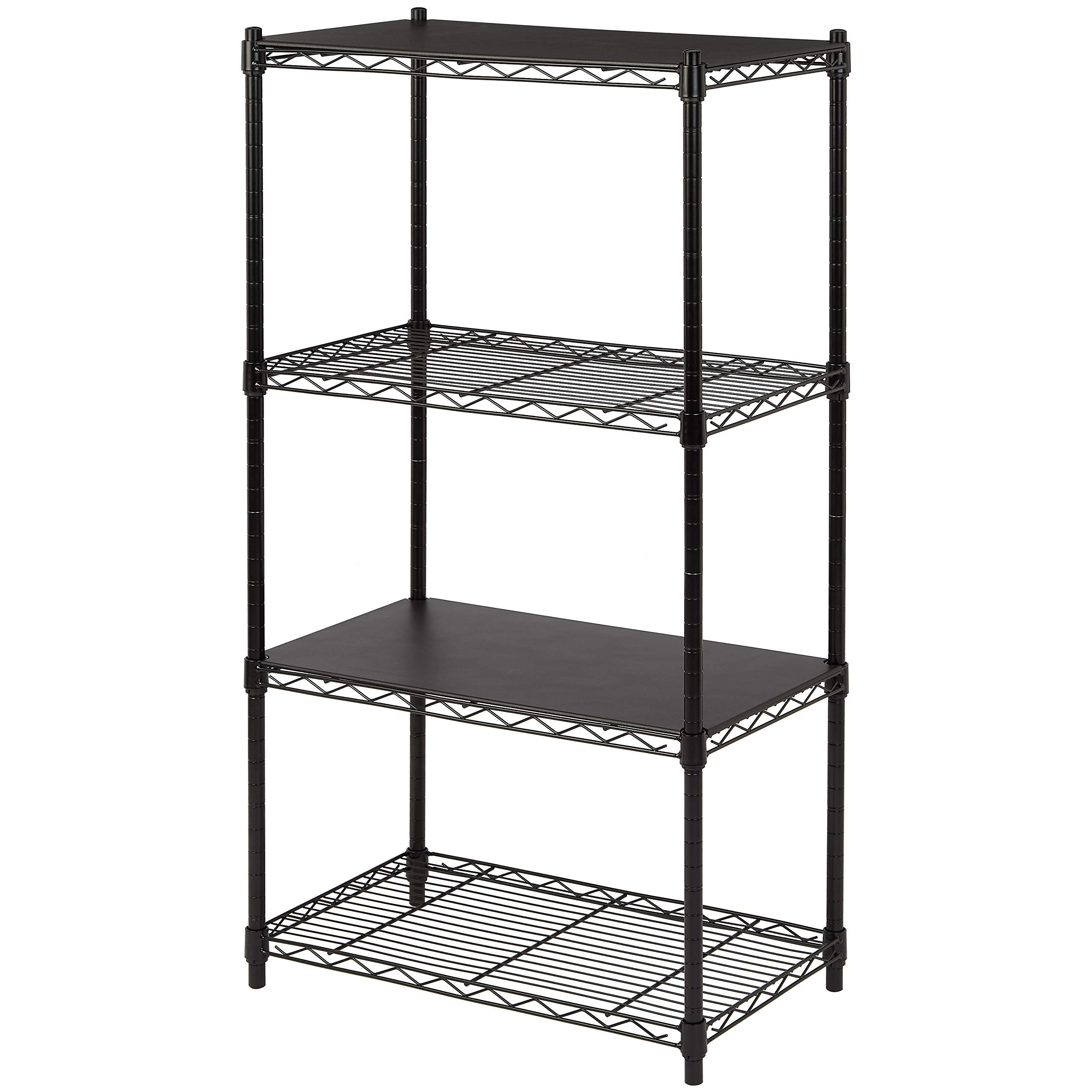 Amazon Basics 2-Shelf Stackable Storage compact design fits tight spots.