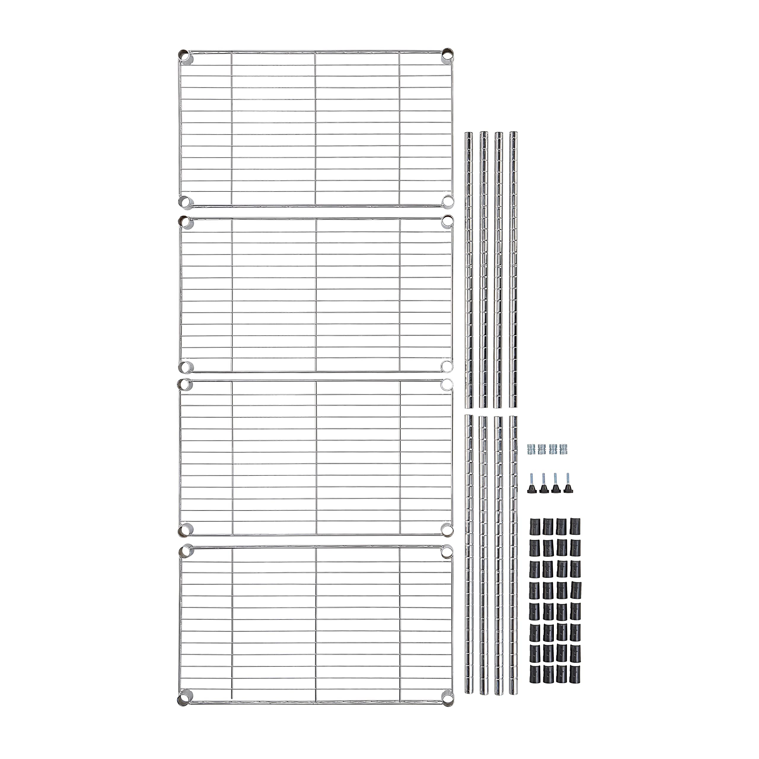 Amazon Basics chrome finish keeps surfaces looking clean and organized