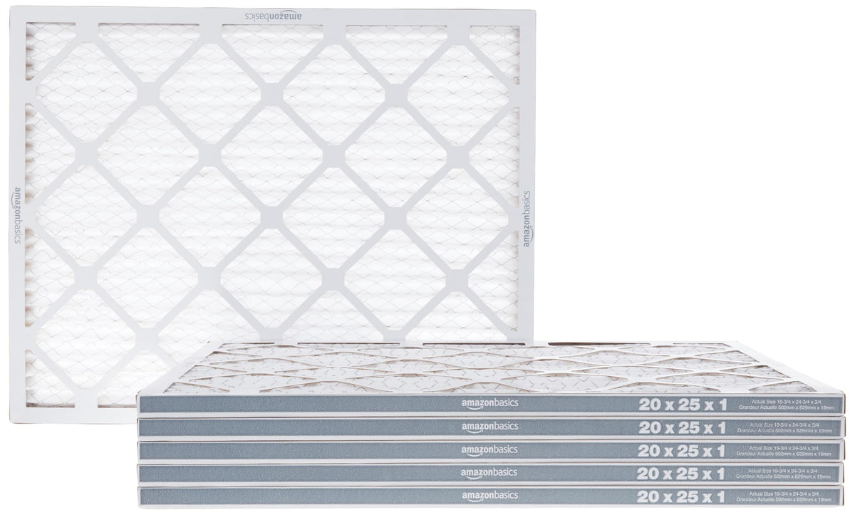 Amazon Basics 20x25x1 air filter six-pack for easy HVAC replacement