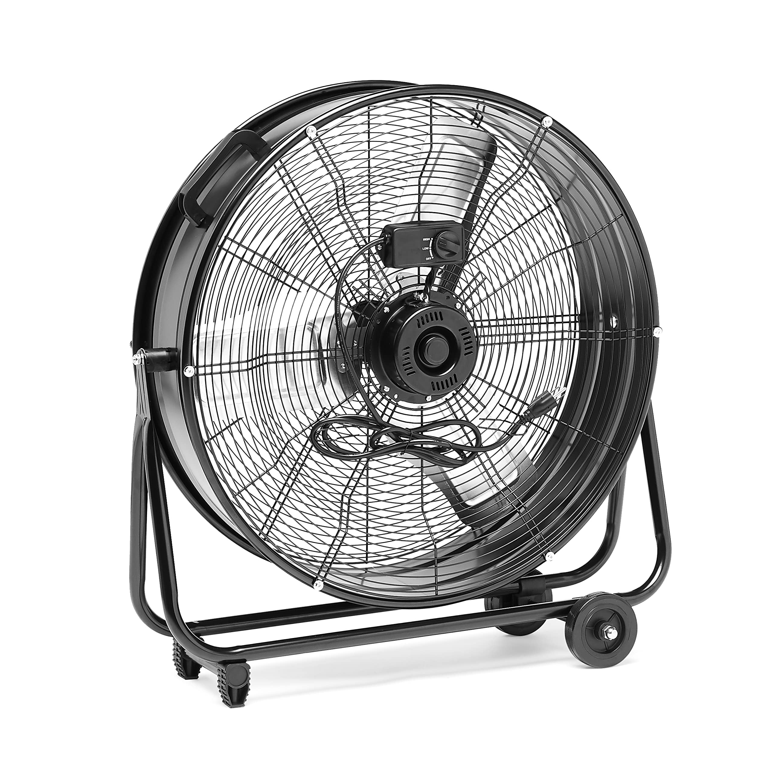 Amazon Basics UL-certified 24in drum fan ensures safe operation in commercial and home settings.