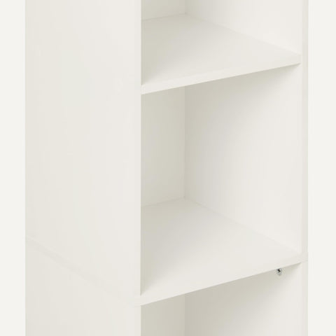 Amazon Basics 5-Cube Bookcase with cubes demonstrates modular storage options